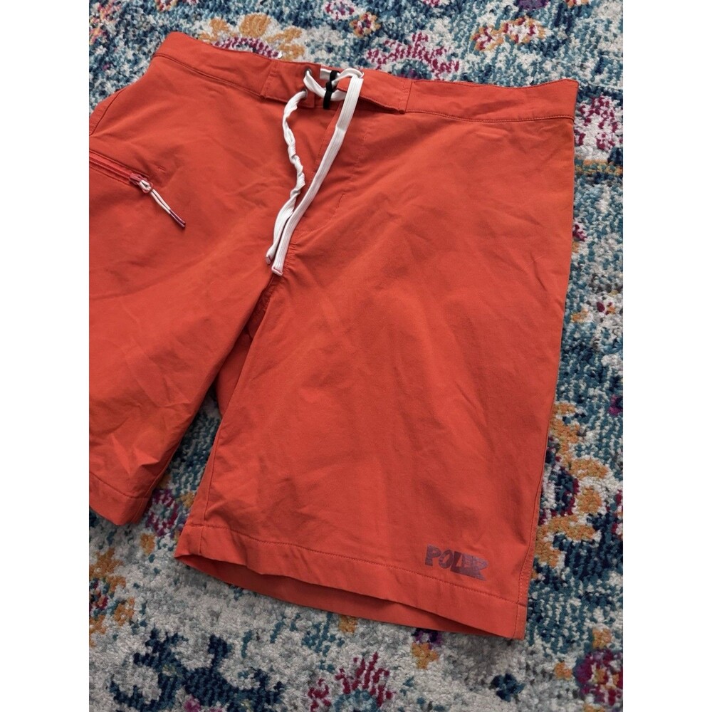 Poler Board Shorts 8" Orange Hybrid‎ Stretch Nylon Swim Hike Outdoor Men's 34
